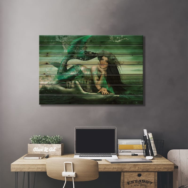 Splash Print On Wood by Babette Van den Berg - Multi-Color