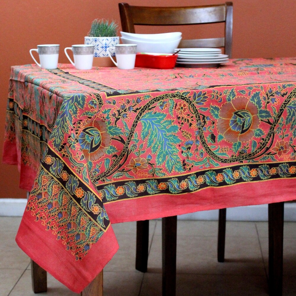 Rectangle 60 x 84 Inch INTERESTPRINT Floral with Flamingos Kitchen Dinning Tablecloth