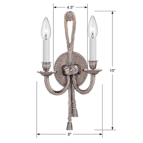 Crystorama Lighting Group Cortland 2 Light 8" Wide Wall Sconce