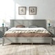 preview thumbnail 6 of 37, Modern Simple Solid Wood Platform Bed - Elegant Wood Bed with Headboard Grey - King