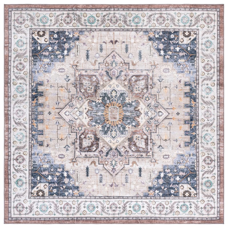 SAFAVIEH Arizona Renie Traditional Rug - 6' Square - Beige/Ivory