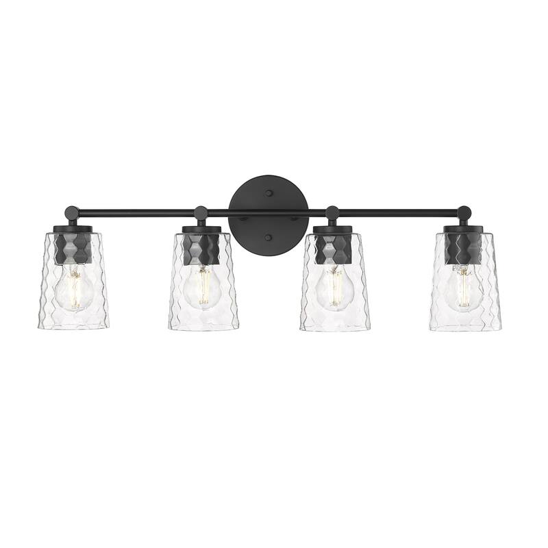 Millennium Lighting Ashli 2/4 Light Vanity Light with Clear Honeycomb Glass Shades - 4 Light - Matte Black