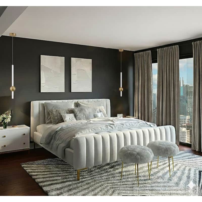 1-Light Gold LED Pendant With A White Glass Shade