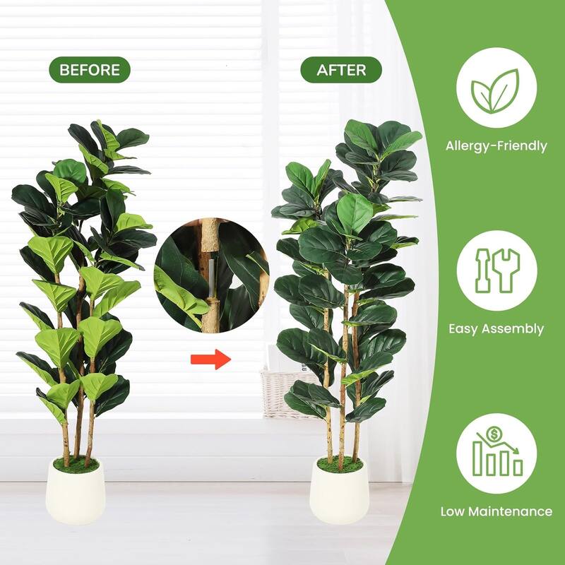 Artificial Fiddle Leaf Fig Tree for Home Decor Indoor Office