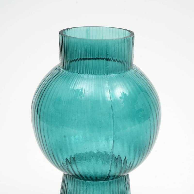 Modern Funnel Flare Glass Vase - 5x10 Inch Small Vase for Floral Arrangements & Contemporary Decor