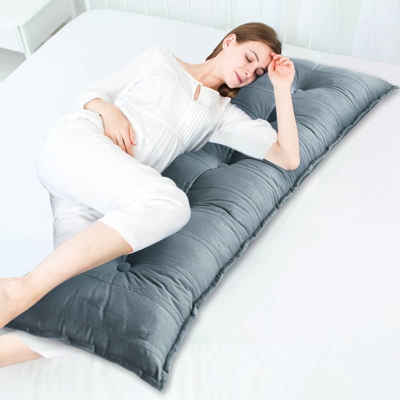 WOWMAX Decorative Body Pillow Button Tufted Headboard Reading Support Back Pillow