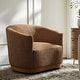 preview thumbnail 56 of 74, HULALA HOME Gema Modern 360°Swivel Chenille Ergonomic Barrel Accent Chair with Solid Wood Legs