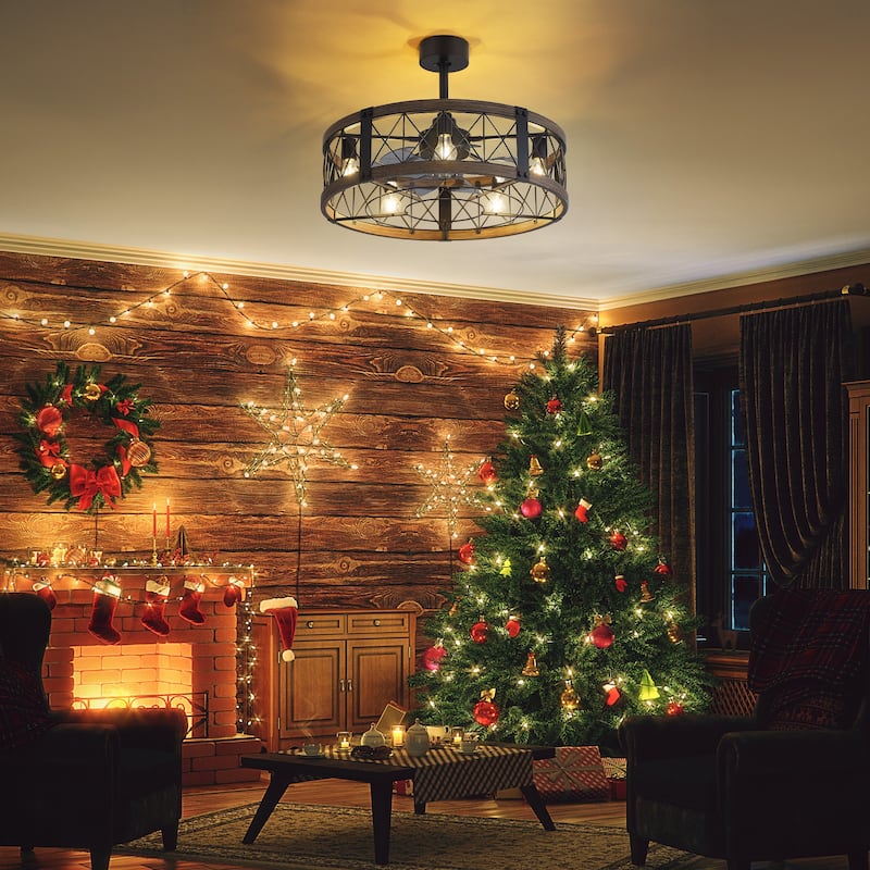 21-In LED Chandelier Ceiling Fan with Light Remote(3-blade)