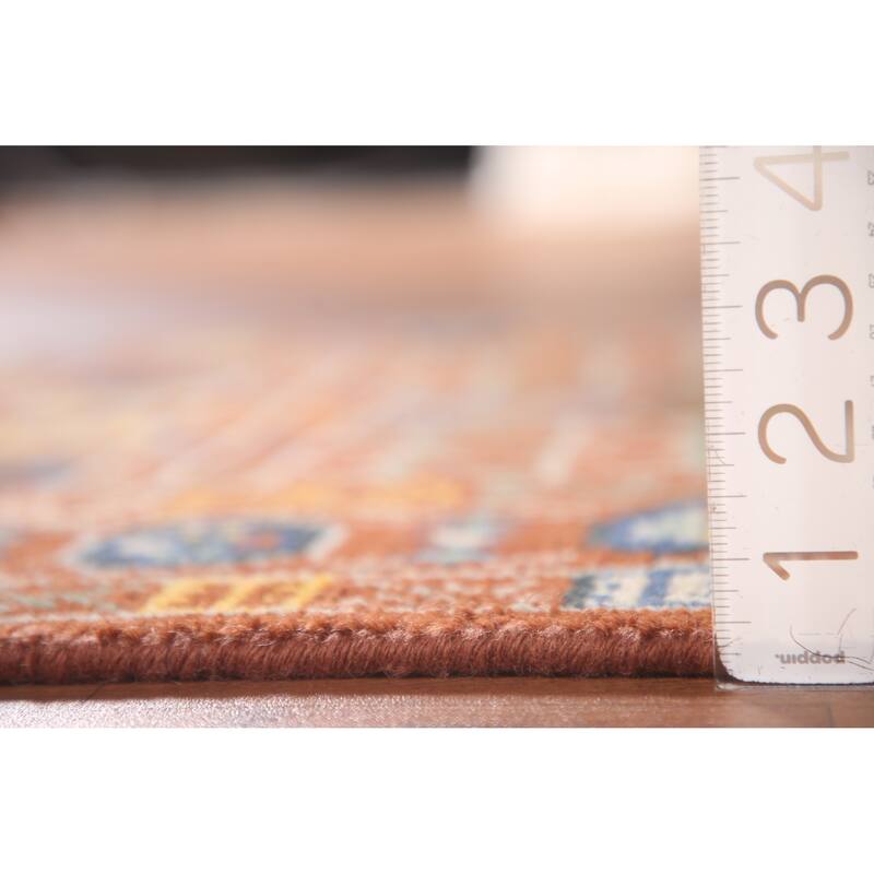 Orange Khotan Runner Rug Hand-Knotted Wool Carpet - 2'6"x 8'0"