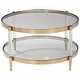 preview thumbnail 1 of 3, Uttermost Kellen 32" Diameter Glass Top Acrylic and Stainless Steel Gold