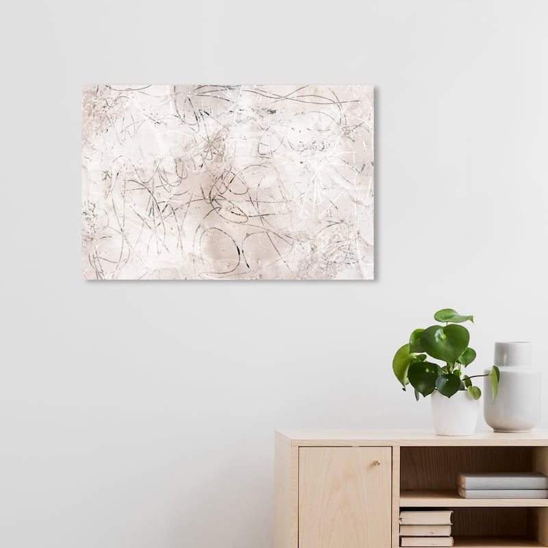 Wynwood Studio Abstract Yeso Dreamer White and Beige Modern & Contemporary Wall Art Canvas Print - 20 x 30