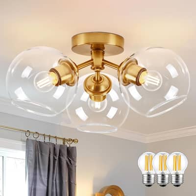 3-light chandelier light gold entryway light metal ceiling lights