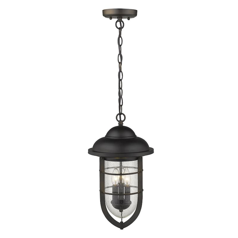 HomeRoots Dylan 3-Light Oil-Rubbed Bronze Hanging Lantern - 10' X '18.5' X '10