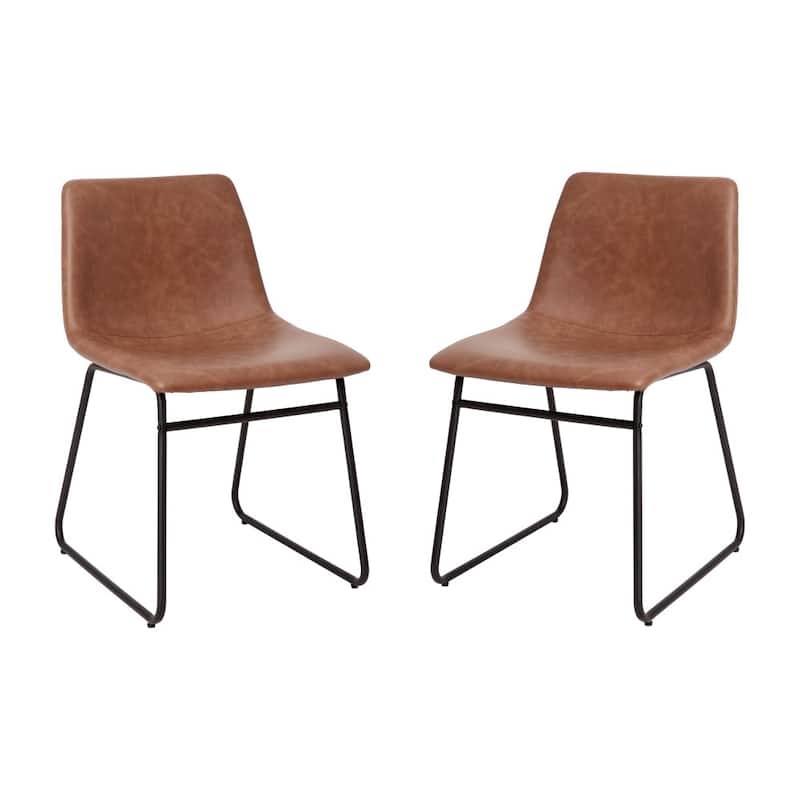 18 Inch Indoor Dining Table Chairs, LeatherSoft Upholstery-Set of 2