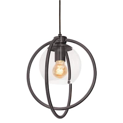 AFX JAMP12MB Jamie 12" Wide Pendant with Clear Glass Shade