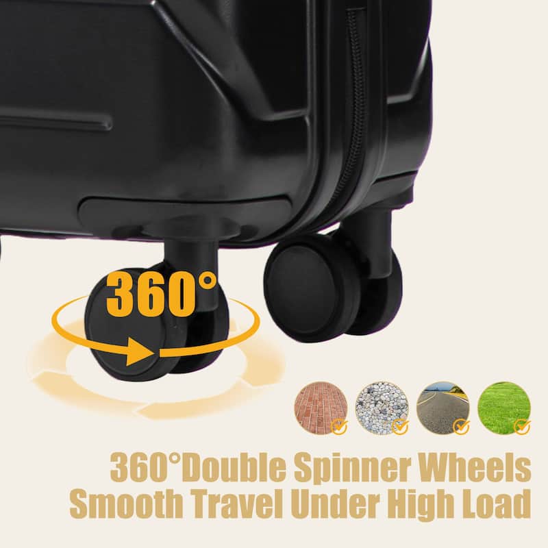 20 Inch ABS Hard Shell Travel Checked Luggage, Scratch Resistant Surface Four Multi-Directional Wheels, With Combination Lock