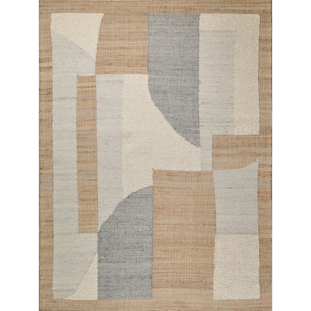 Pompano flatweave Wool/Jute Ivory/Gray/Beige Area Rug
