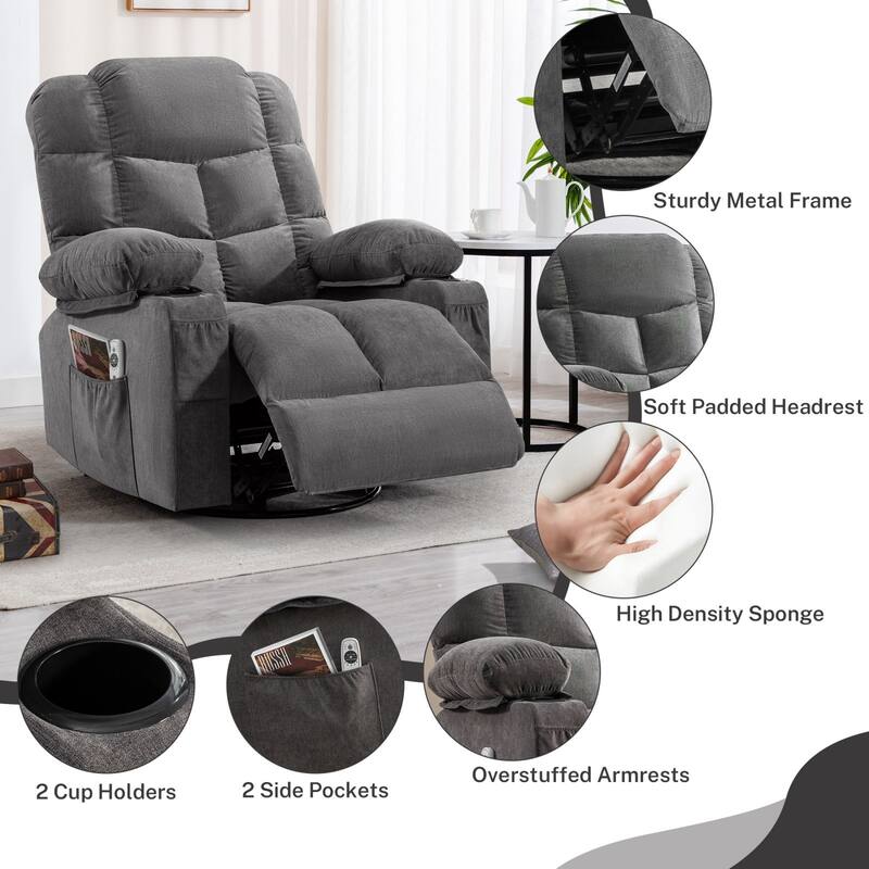 Oversized Massage Rocking Recliner for Living Room