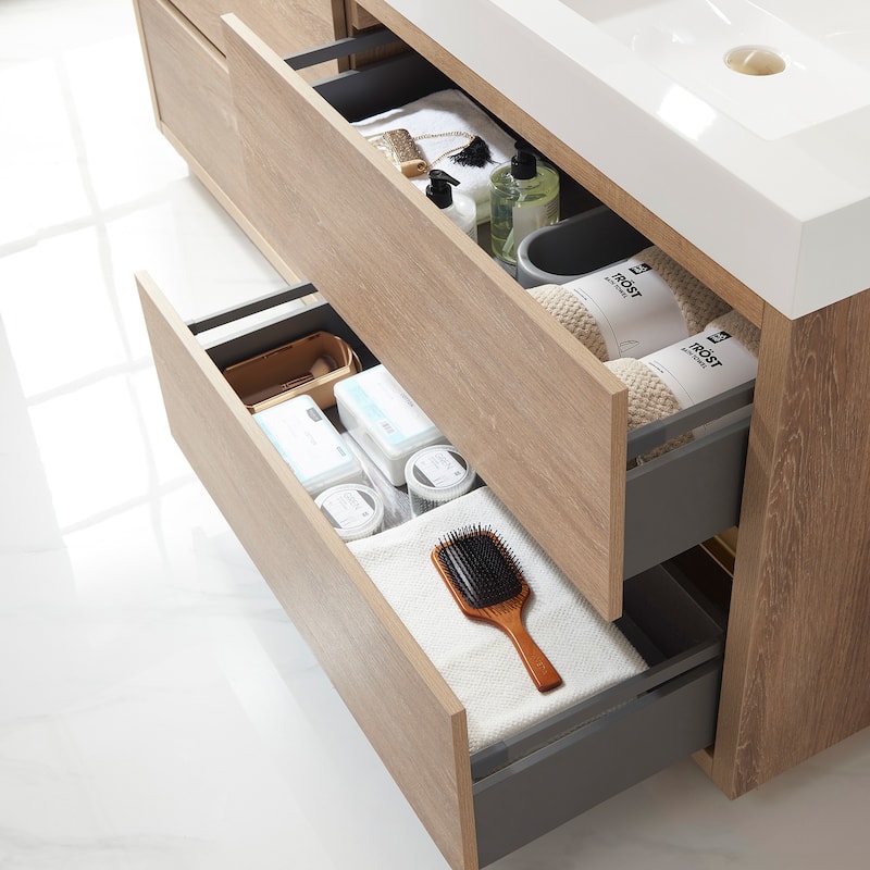 Huesca Double Bath Vanity with Composite Sink Top without Mirror