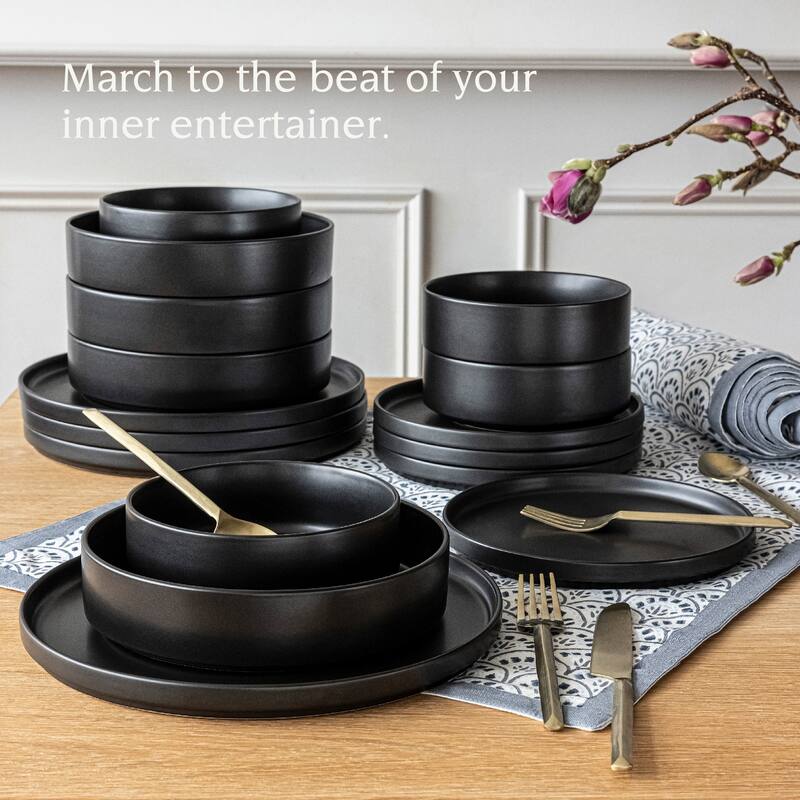 over&back Stackable Semi-Matte Stoneware Dinnerware