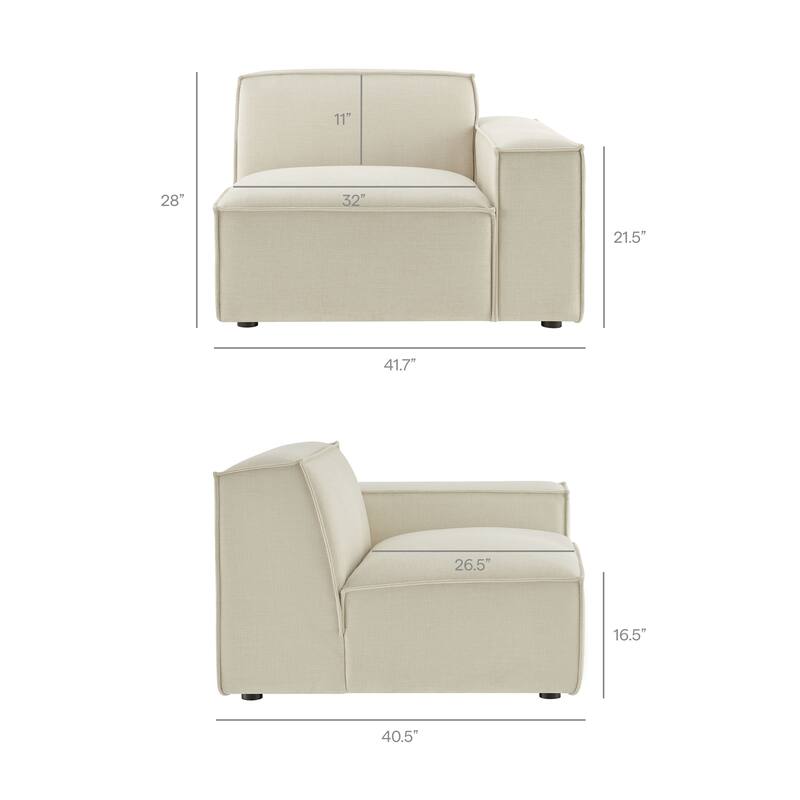 Restore 2-Piece Vegan Leather Modular Loveseat