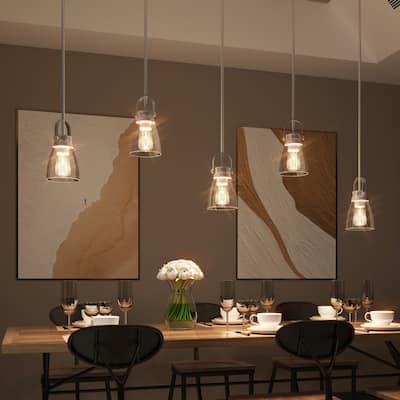 Modern Industrial 1-light Mini Kitchen Island Pendant Light with Clear Glass - 5''