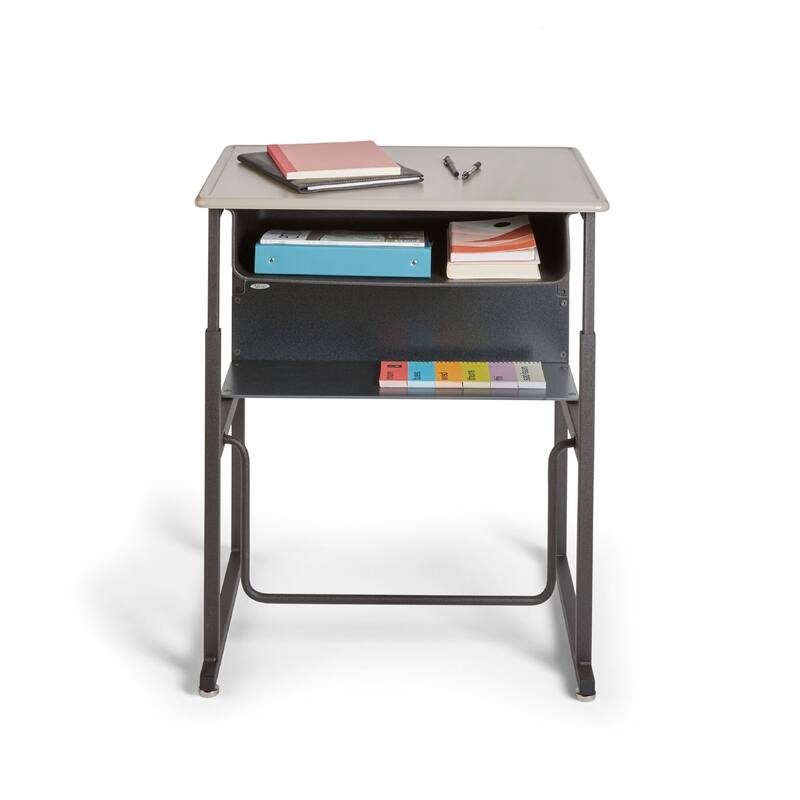 Alphabetter Sit or Stand Student Desk with Swinging Footrest