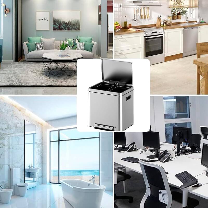 Double Compartment Classified Garbage Can