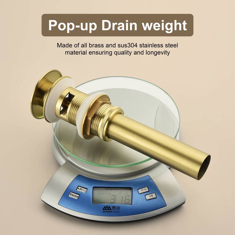 Bathroom Sink Pop Up Drain With Overflow Vessel Sink Lavatory Vanity Basin Drain Stopper Assembly