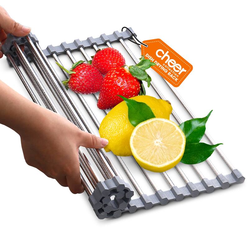 Cheer Collection Multipurpose Over The Sink Stainless Steel Drying Rack