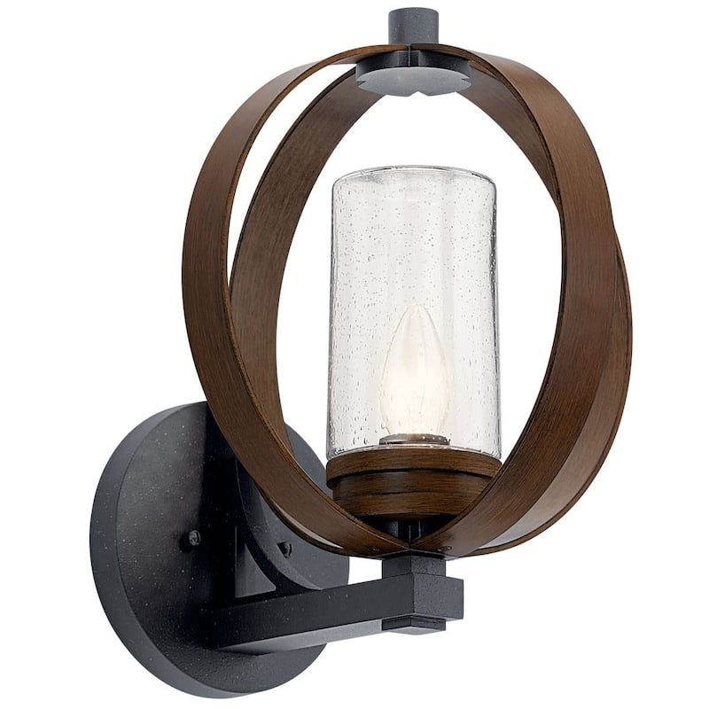 Kichler 59067 Grand Bank 15" Tall Outdoor Wall Sconce - Auburn Stained