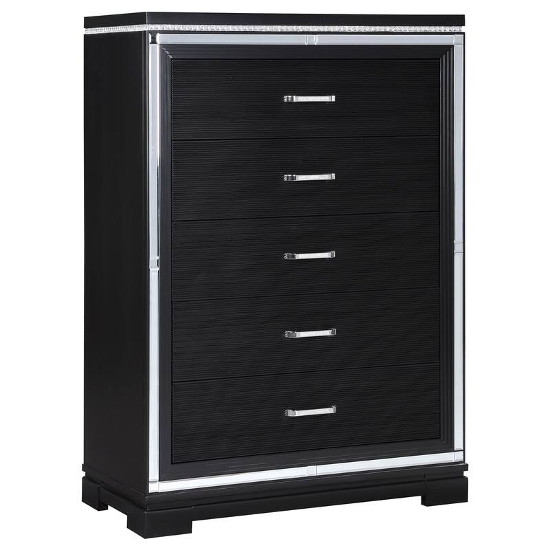 Eleanor Rectangular 5-drawer Chest Black
