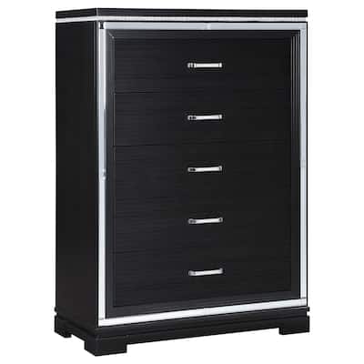 Eleanor Rectangular 5-drawer Chest Black