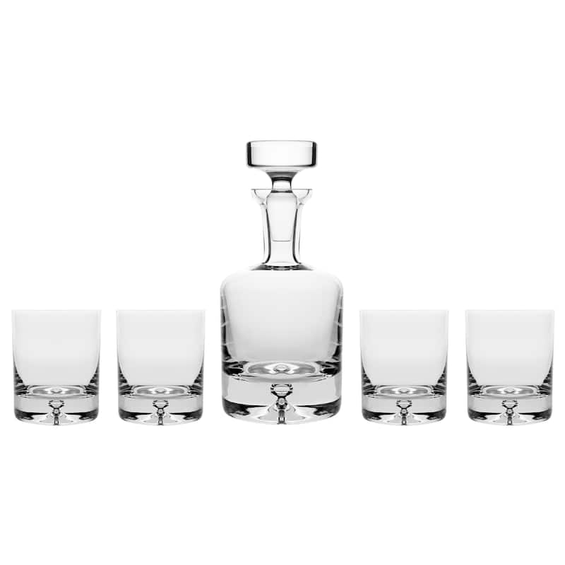 Majestic Gifts Inc. Glass Whiskey Decanter & Tumbler,5 Piece Set-4 DOF - 3"