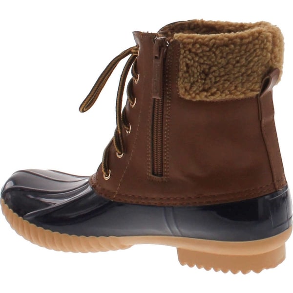 duck boots with side zipper