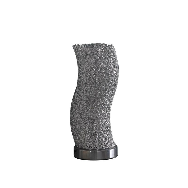12-Inch Artemis Exposed Aluminum Wired Curve Table Lamp - Silver