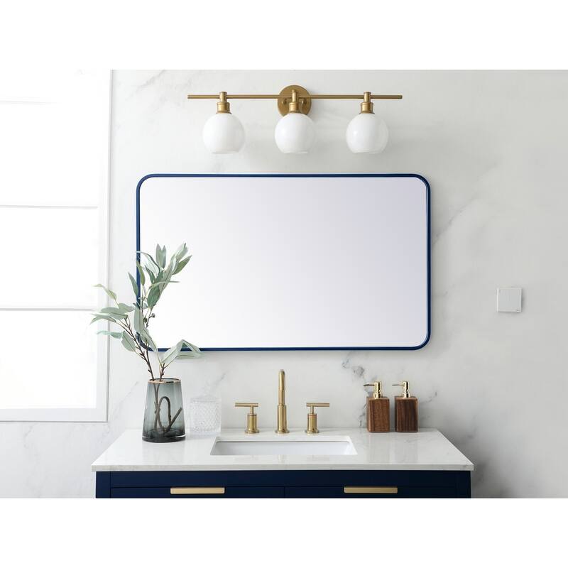 Ezra Soft Corner Metal Rectangular Mirror