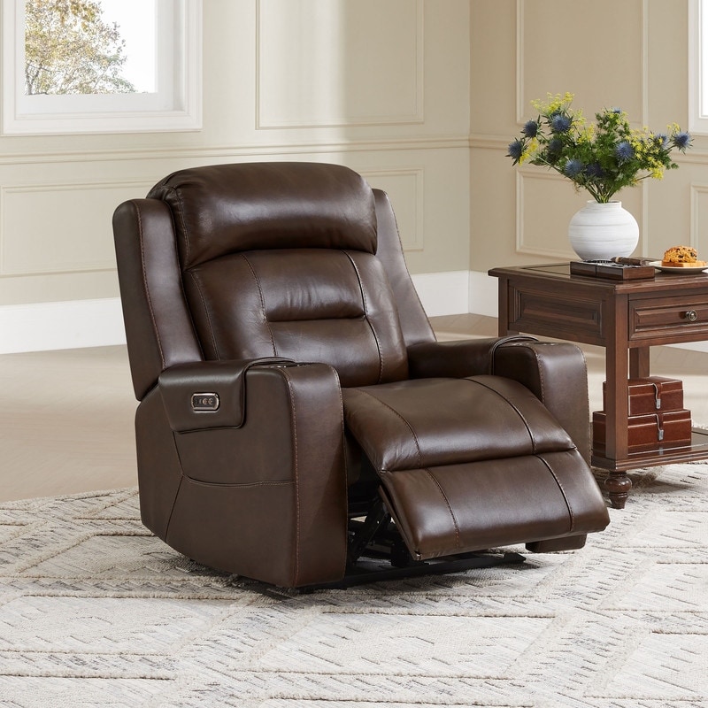 Spruce & Spring Anya Genuine Leather Power Recliner Chair