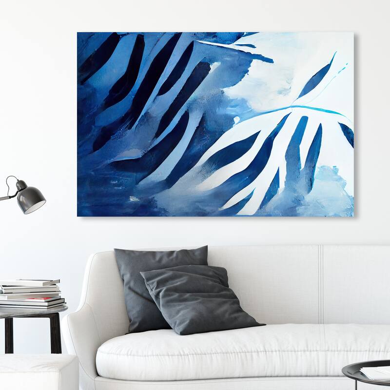 Wynwood Studio Abstract Azure Cascade Blue and Tropical Wall Art Canvas Print - 30 x 45