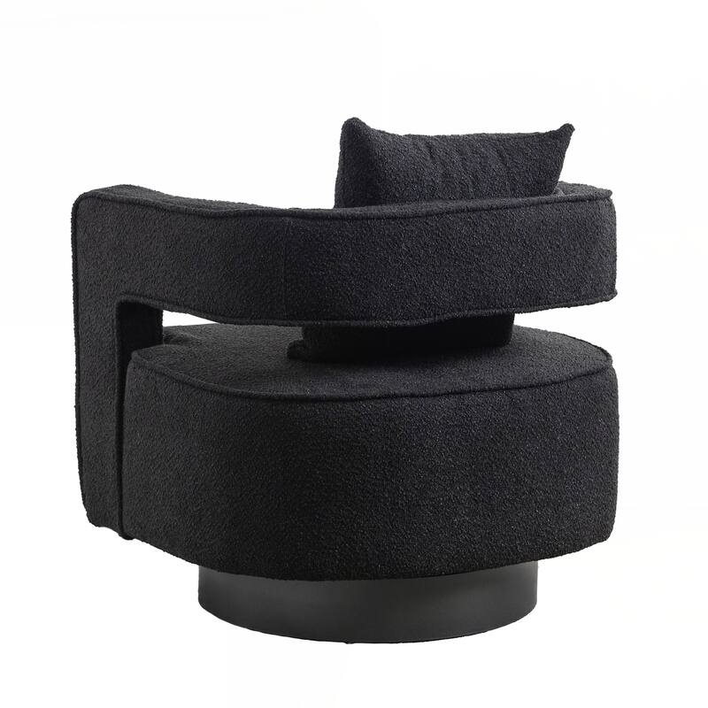 Swivel Accent Open Back Chair Modern Comfy Sofa Chair With Base For Nursery Bedroom Living Room Hotel Office