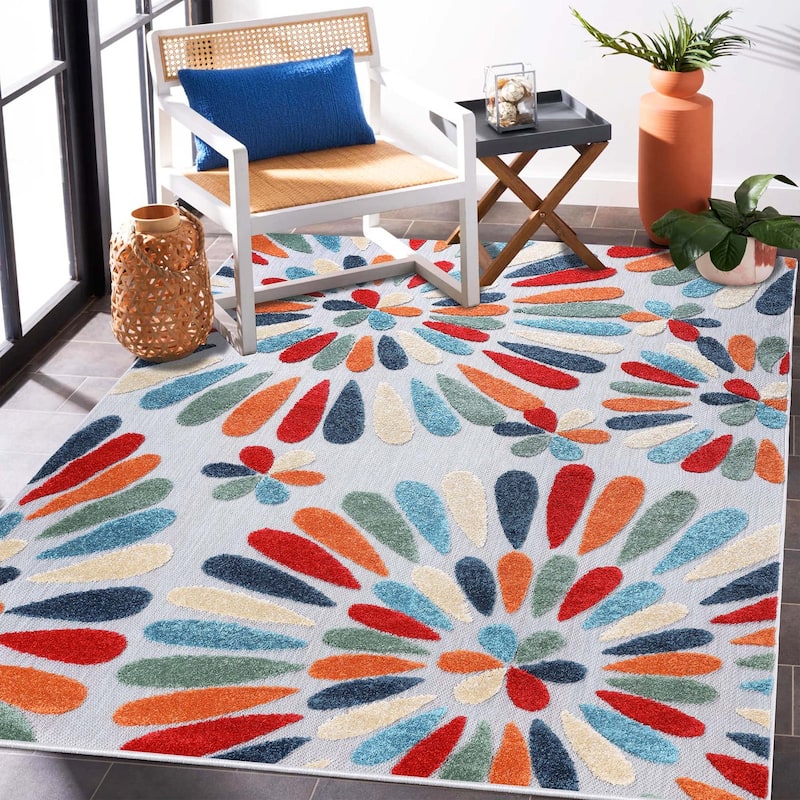 Superior Marigold Oversized Floral Indoor Outdoor Area Rug