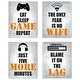 preview thumbnail 1 of 3, Sweet Jojo Designs Video Game Themed Boy Girl Gender Neutral Wall Decor Art Prints (Set of 4) Orange Black White Retro Game Room