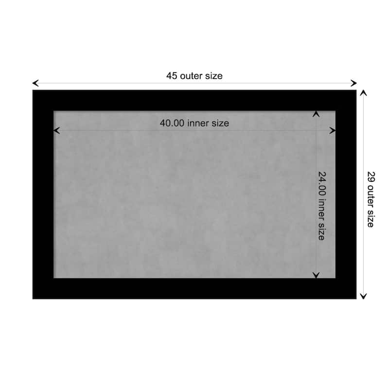 Amanti Art Basic Black Framed Magnetic Board - Board Size 40x24