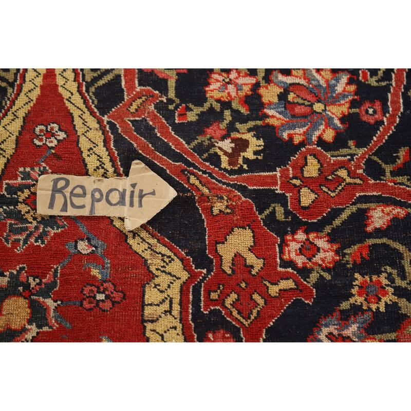 Hand Knotted Oriental 100% Wool Carpet Traditional Floral Red Bidjar Area Rug - 18' 11'' X 11' 7''