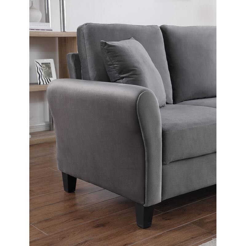 Velvet Couch with 2 Pillow Living Room Furniture 3 Seater Sofa