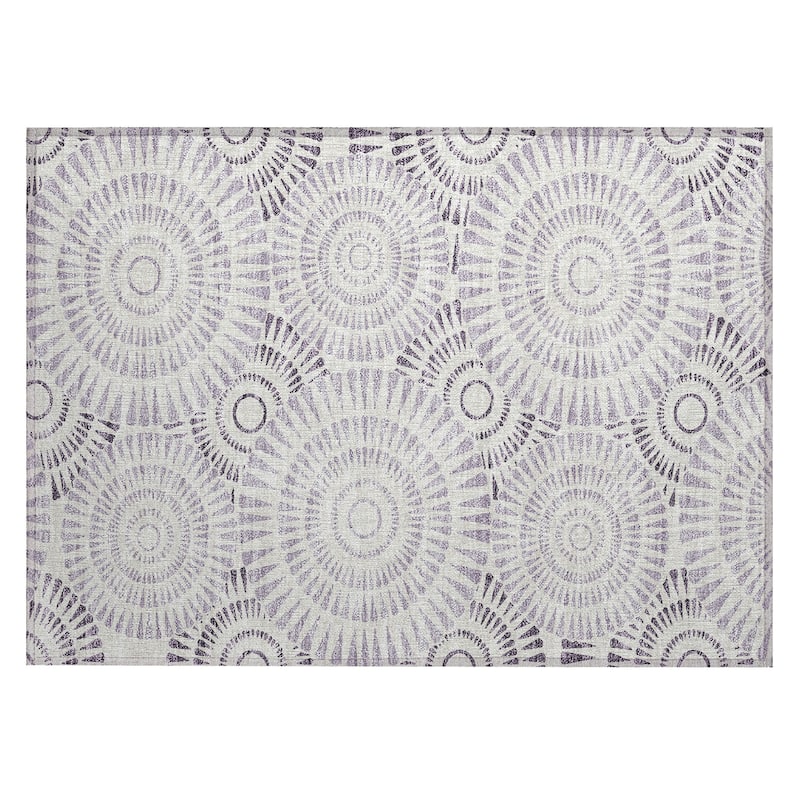 Machine Washable Indoor/ Outdoor Chantille Modern Burst Rug
