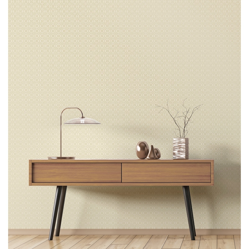 Galerie Wallcoverings Metallic FX Geometric Design Non-woven Metallic Finish Wallpaper Roll