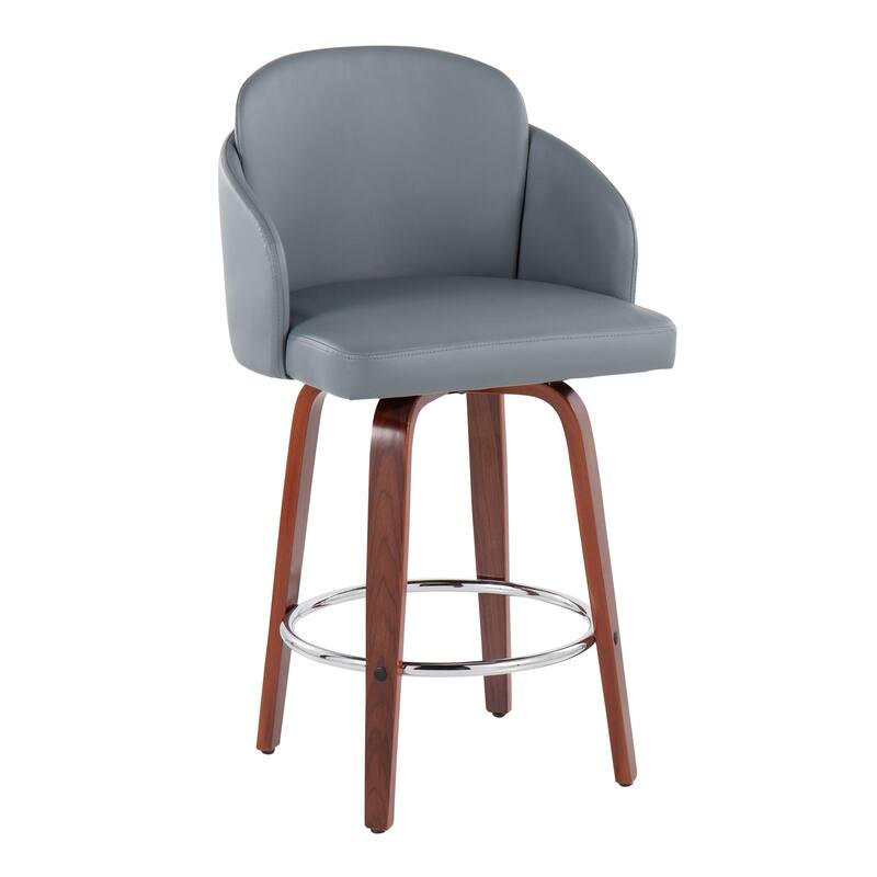 Dahlia Counter Stool with Walnut Wood (Set of 2)