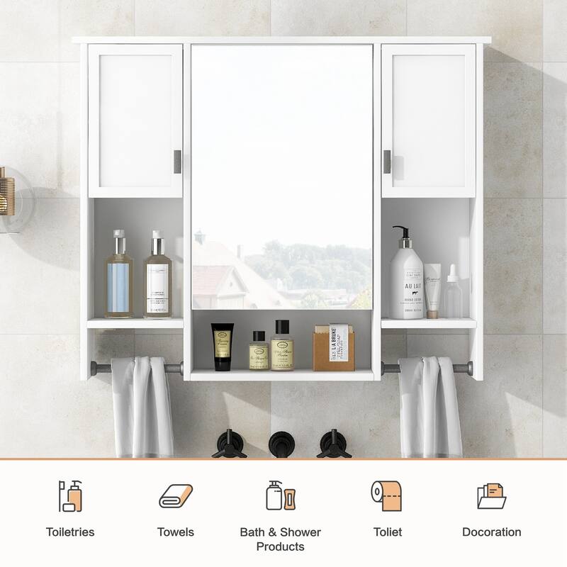 35'' x 28'' Modern Wall Mounted Bathroom Storage Cabinet