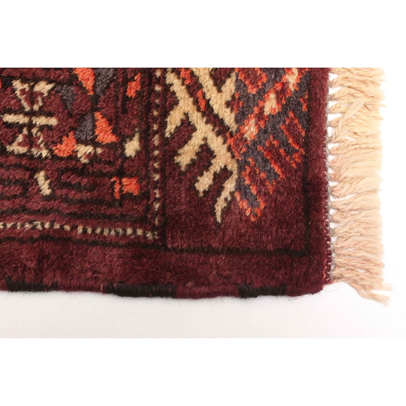 ECARPETGALLERY Hand-knotted Teimani Burgundy Wool Rug - 2'11 x 4'4